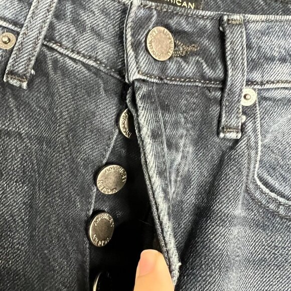 NWOT Modern American High Rise Straight Leg Button‎ Fly Jeans Dark Faded 25 - Picture 5 of 9